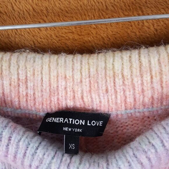 GENERATION LOVE Womens Sweatpants XS Rainbow Stripe Pull On Pastel SANDRA Jogger - Picture 2 of 7